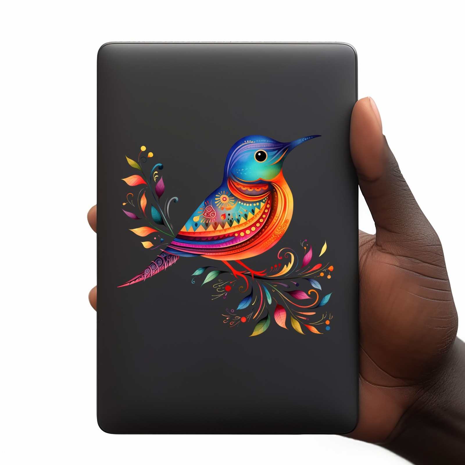 Colorful Doodle Bird UV DTF Transparent Sticker / Decal