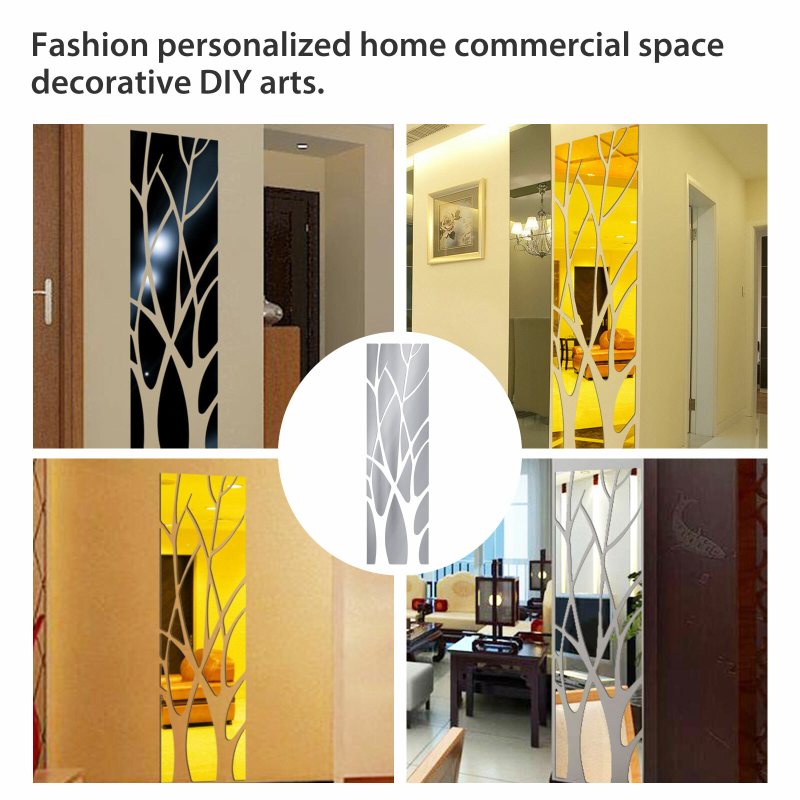 3D DIY Mirror Art Removable Wall Stickers Acrylic Mural Decal Home Bedroom Decor
