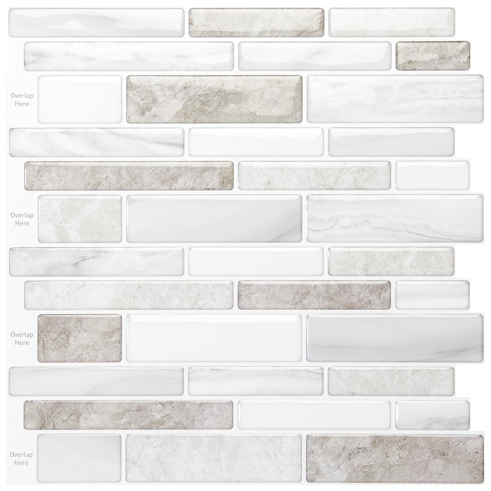 WOWSTAR 10 Sheet Marble Peel and Stick Backsplash for Kitchen,Self-Adhesive T…