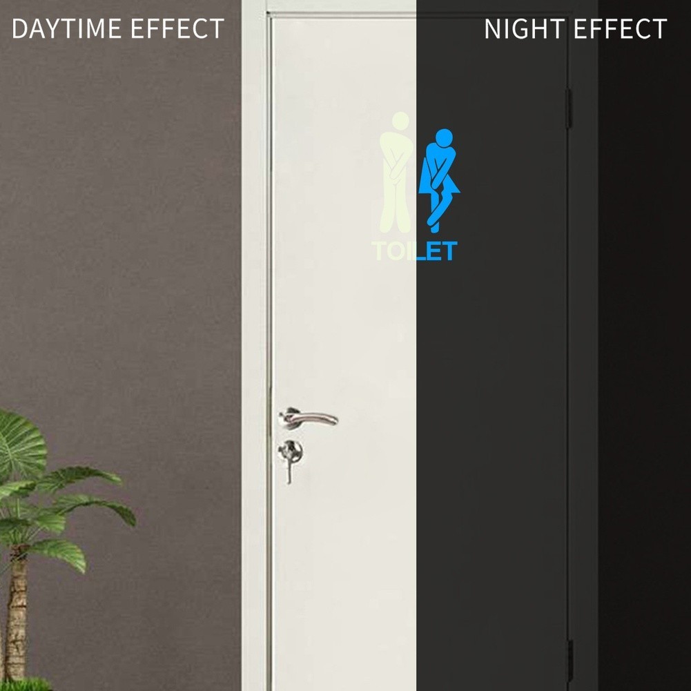 Reusable Glow in the Dark PET Decal 20 x 13 cm Bathroom Toilet Door Sticker