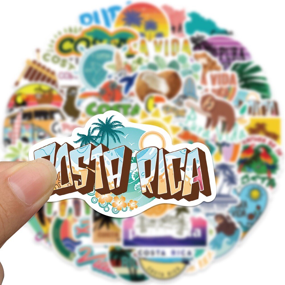 20 Random Costa Rica Sticker Nature Travel Decal Laptop Hydro Yeti Free Shipping