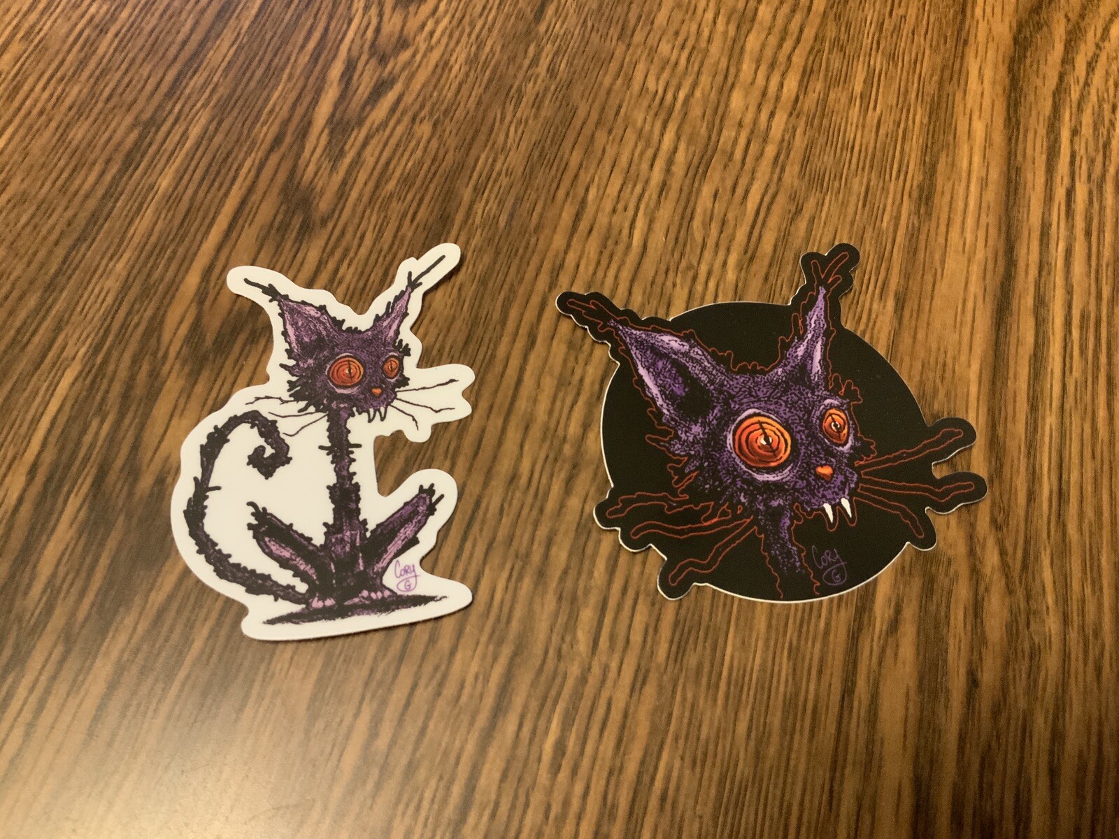 Cat 3” Vinyl Sticker Artist Gray Domain ￼Purple Kitty Black Witch Magic Crazy 69