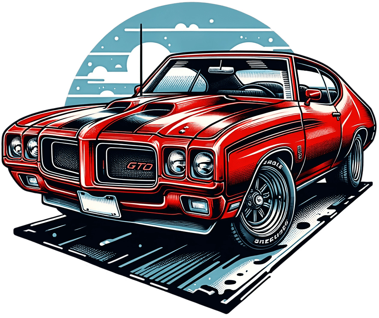 Pontiac gto sticker weatherproof bumper vinyl decal