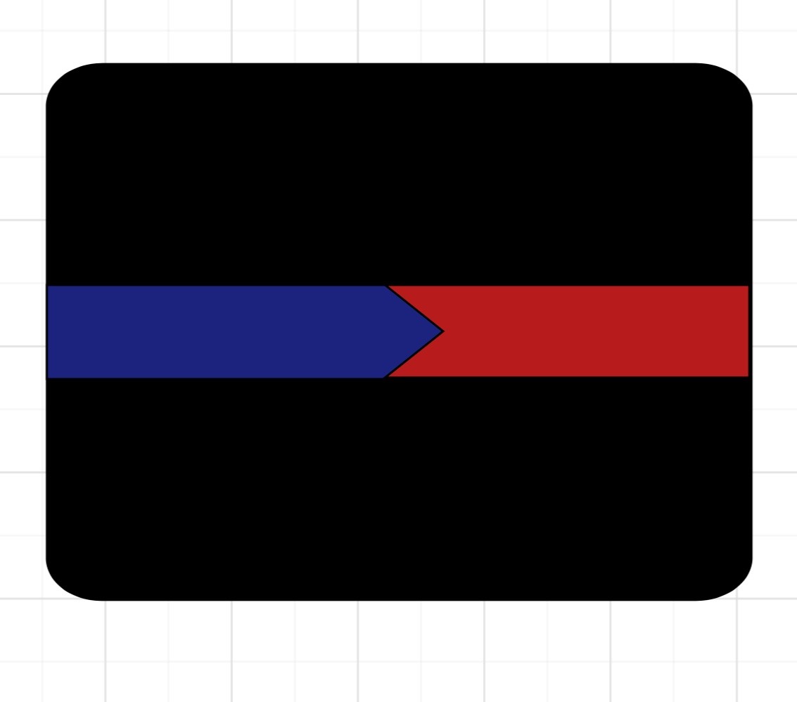 STICKER thin blue red line vinyl laminated glossy made in USA police fire
