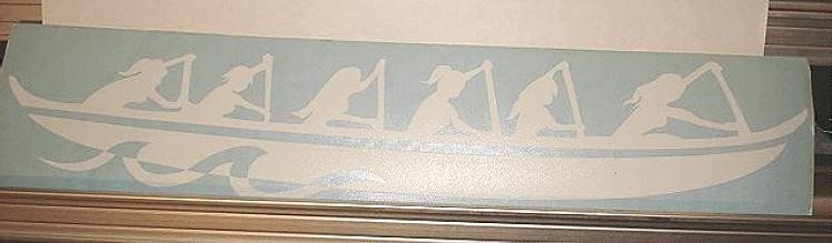 CHOICE HAWAIIAN FEMALE RACING CANOE PADDLERS VINYL CAR HOME DECAL STICKER 6"-12"