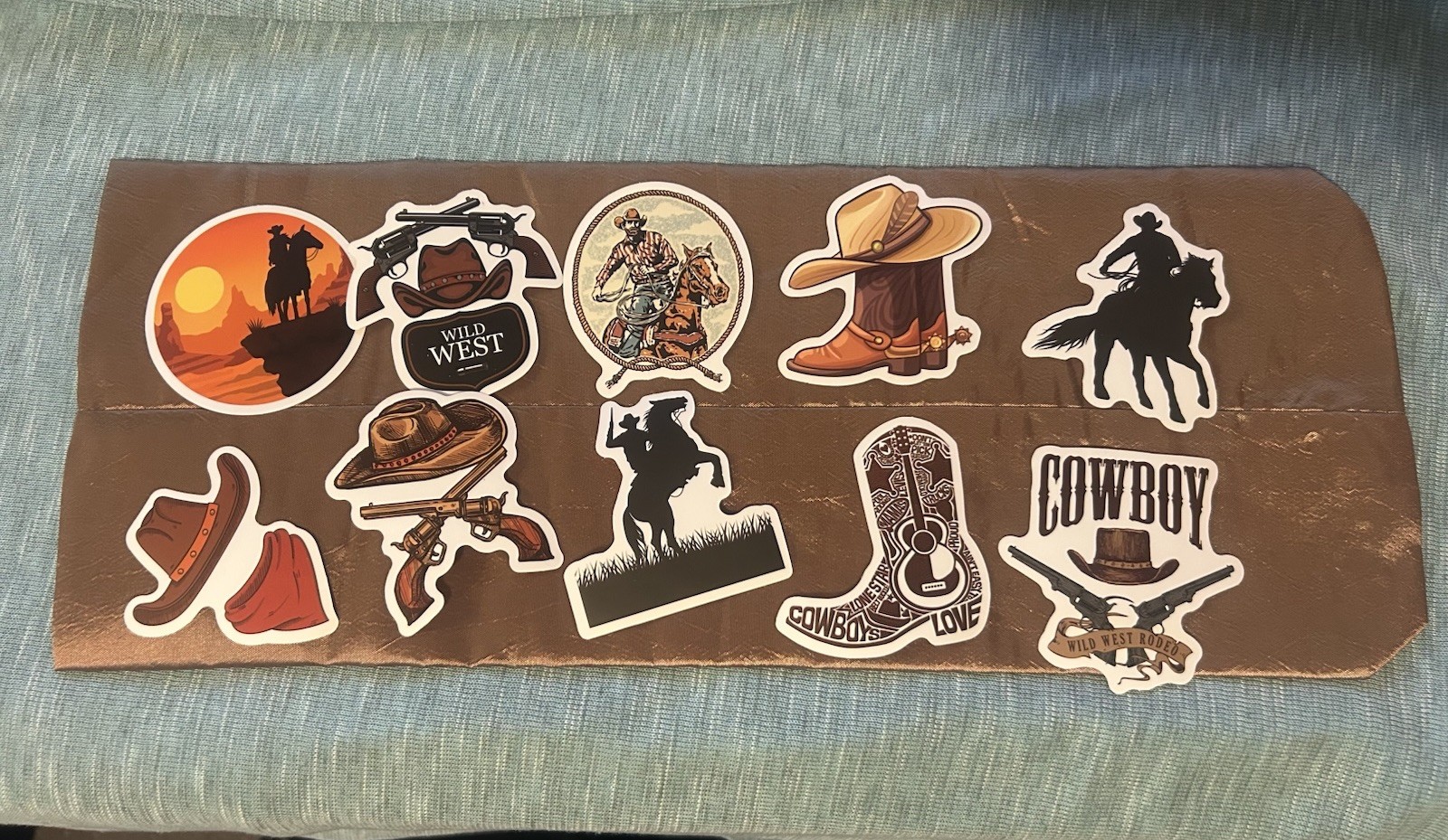Western Themed Lot Of Stickers (10) + Bonus Extra Cowboy, Western, Horse ALL NEW