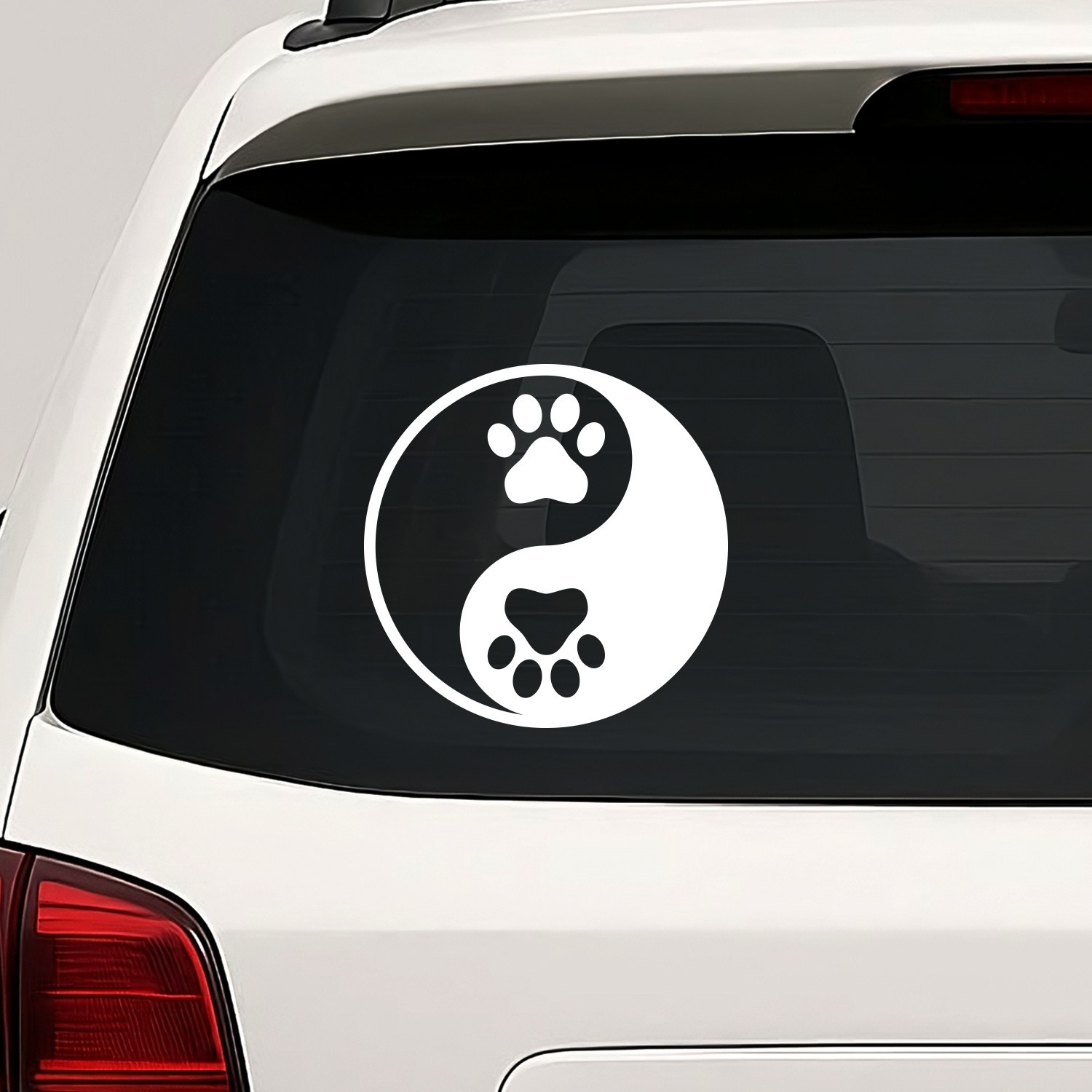 Yin and Yang Paw Print Vinyl Die Cut Decal Sticker – Cat Dog Pet Animal