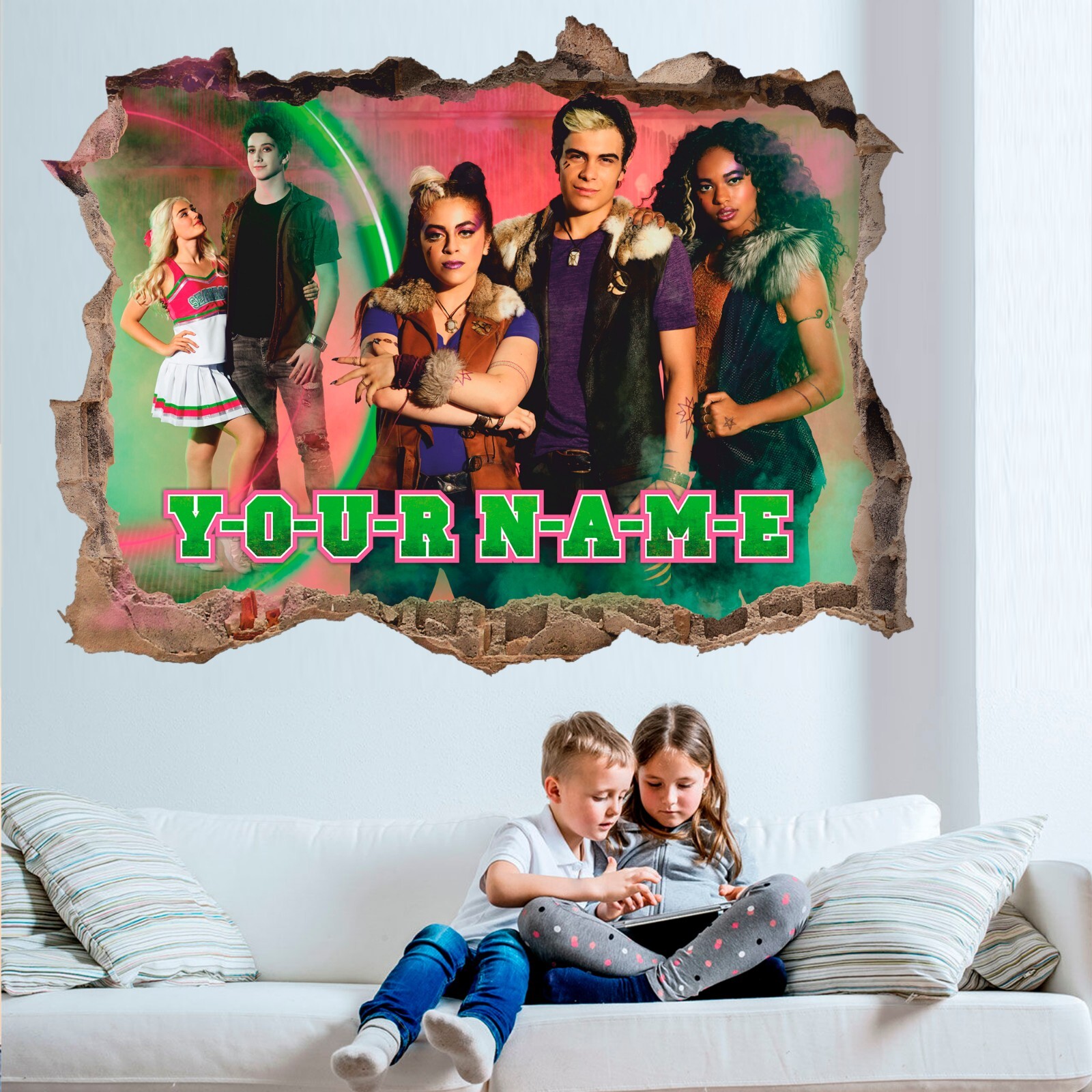 Zombies 3D Wall Sticker, Personalized Wall Decal, Decor