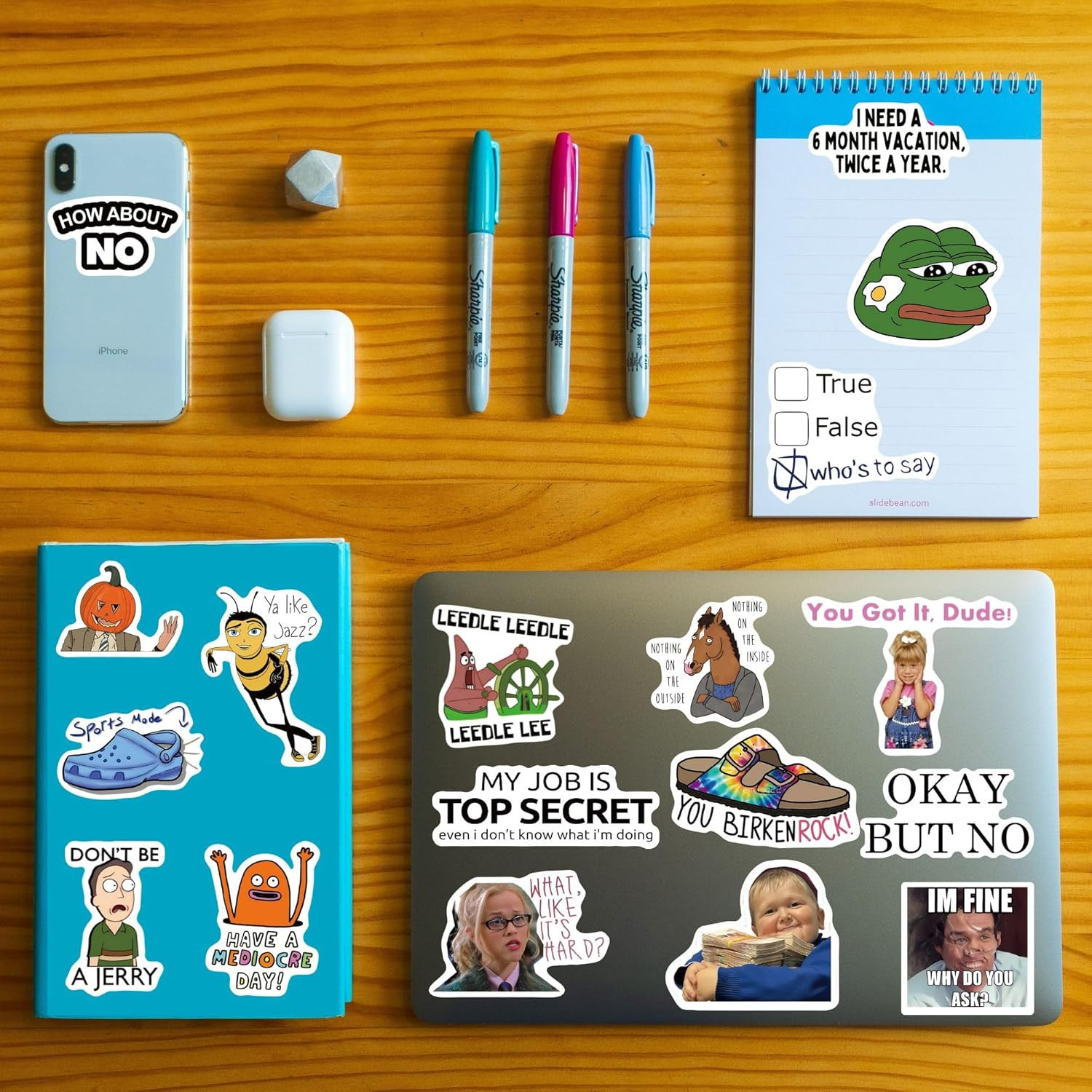 500 Pcs Funny Stickers for Adults & Teens – Trendy Meme Sticker, VSCO Vinyl Deca