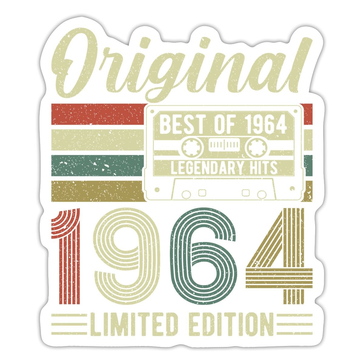 1964 Retro Legend Classic 60th Birthday Gift Sticker, max. 4 x 4"