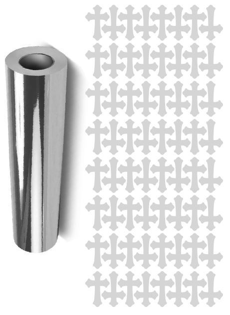 Chrome Silver Cross Stickers 1" DC24