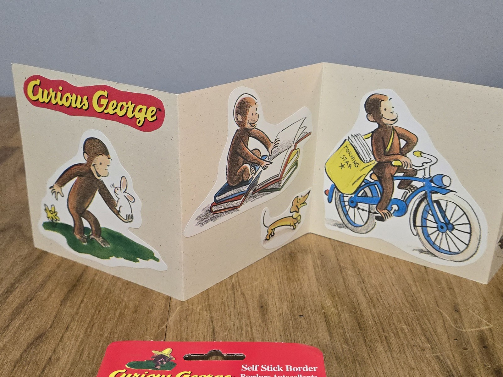 Sunworthy Curious George Adventures Self Stick Border 8.5 Sq Ft & 6 Wall Decals