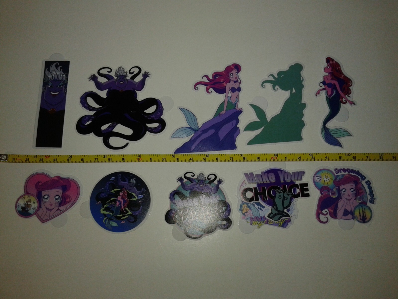 anime-style Disney Princess Ariel (Little Mermaid) mini vinyl decals lot #1