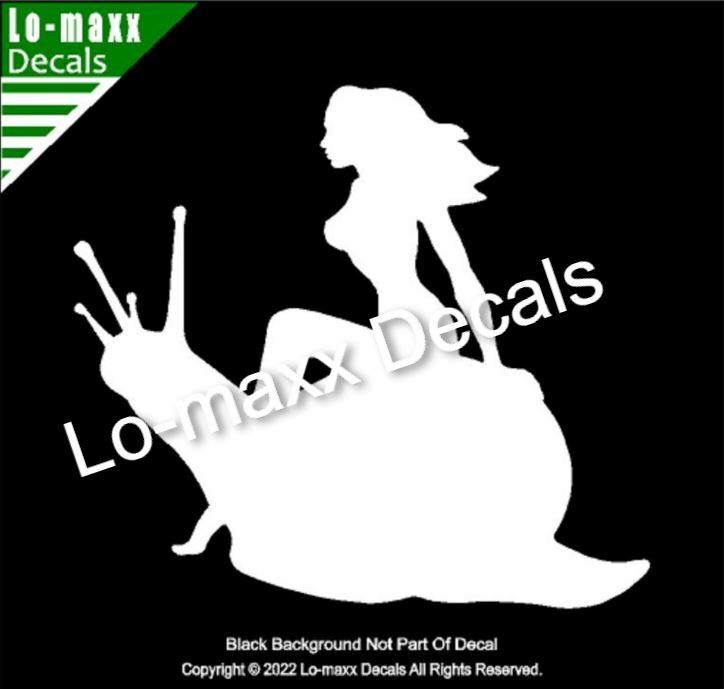 Mudflap Girl And Sexy Snail Original Design High Quality Die Cut Vinyl Decal