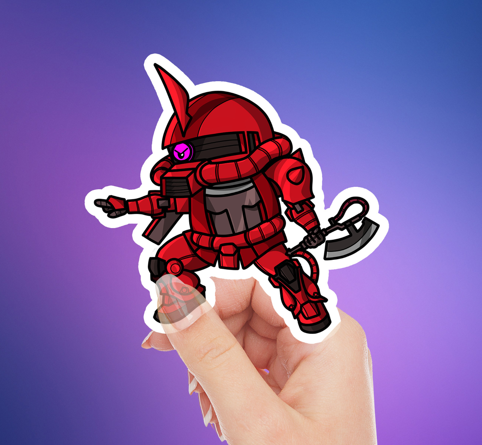 NEW- Chibi ZAKU MS-06S ZAKU II Vinyl Sticker Decal – 3.5 W x 3.3 H INCHES