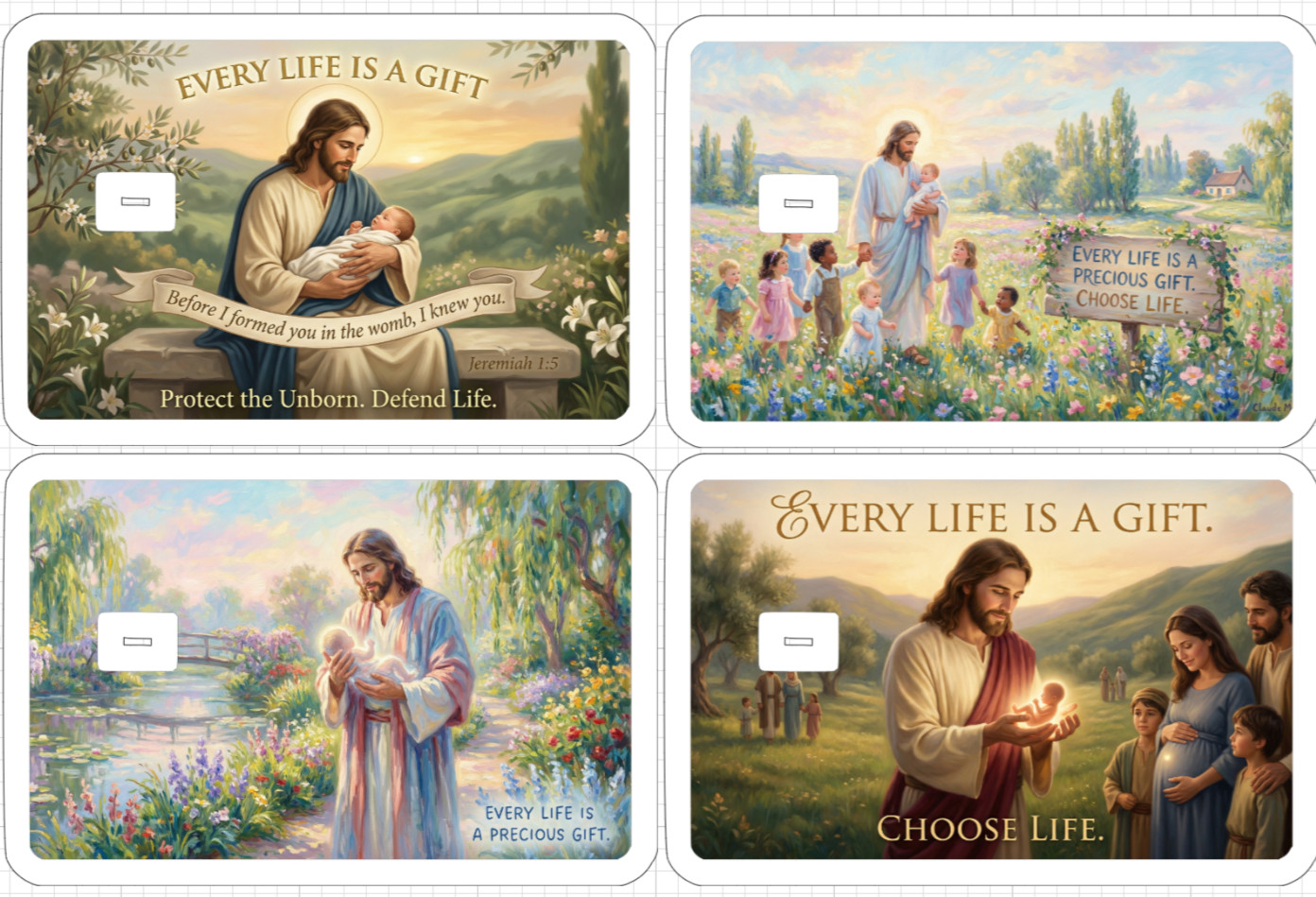 Jesus Christ Pro Life Gift Credit Debit ATM Card Skin Sticker God Baby Love Live