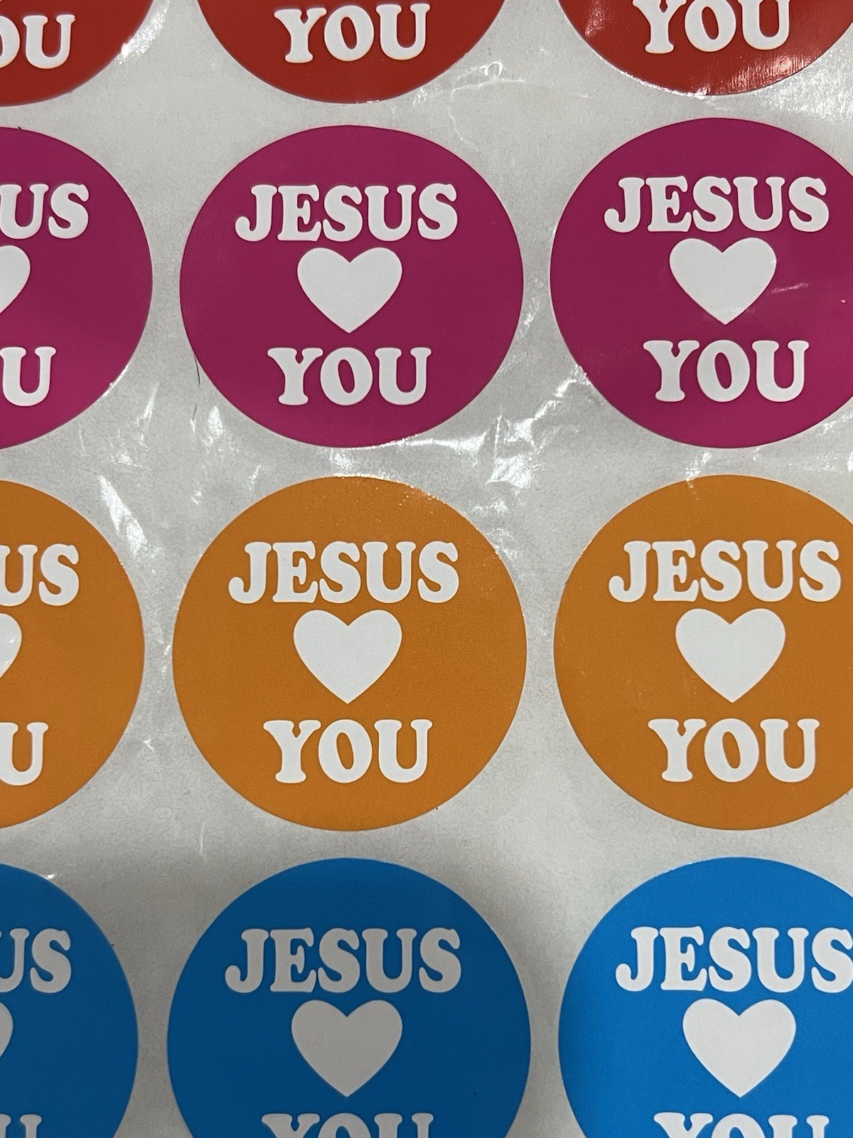 Homemade Blessing bags Jesus Loves You wristbands keychains charms Stickers