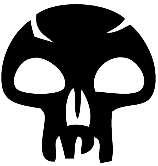 Vinyl Decal, MTG Swamp Skull, Glossy Black, Various Sizes, Indoor/Outdoor