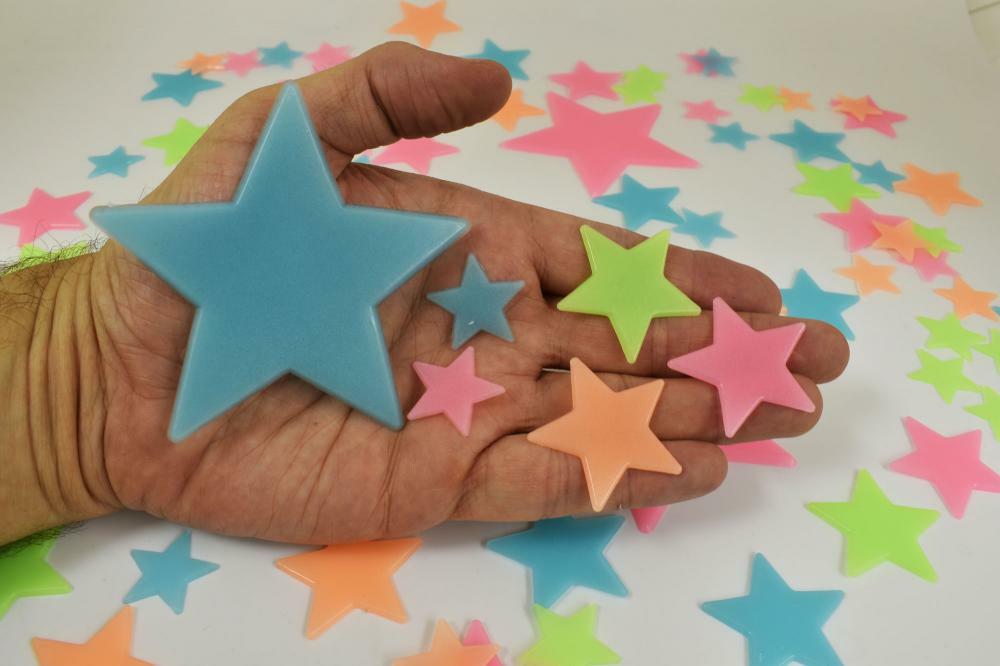 DirectGlow 100pc Multicolor Glow in the Dark Cosmic Stars Wall Ceiling Decor