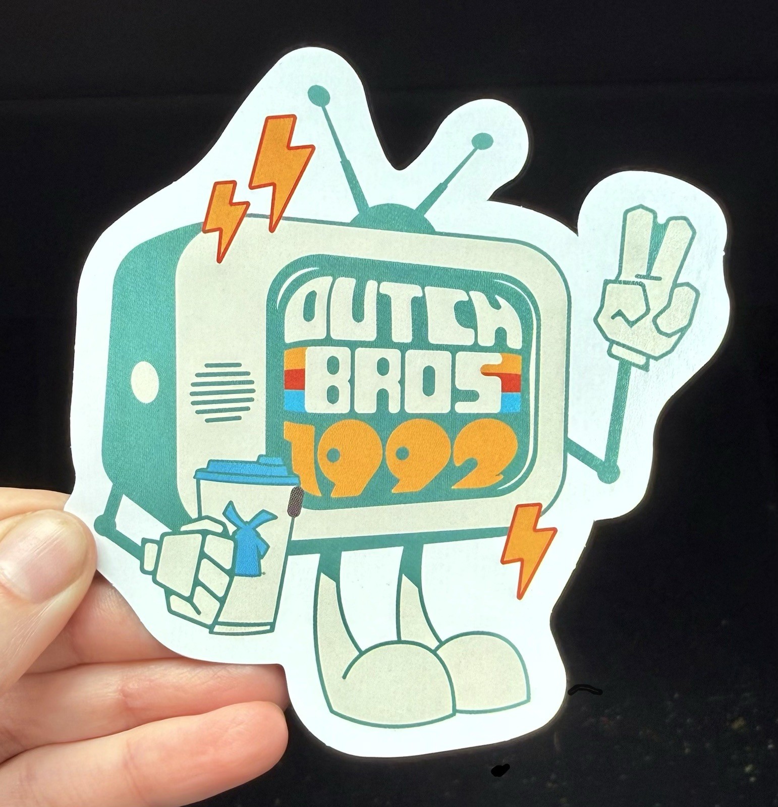 NEW 2024 Dutch Bros Coffee Grand Opening Retro TV 1992 Logo Sticker