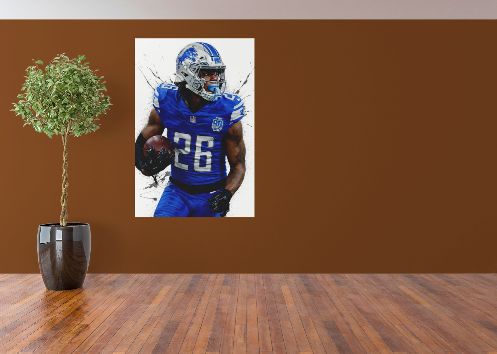 Detroit Football Running Back Wall Vinyl Decal Poster Print Removable Adhesive G