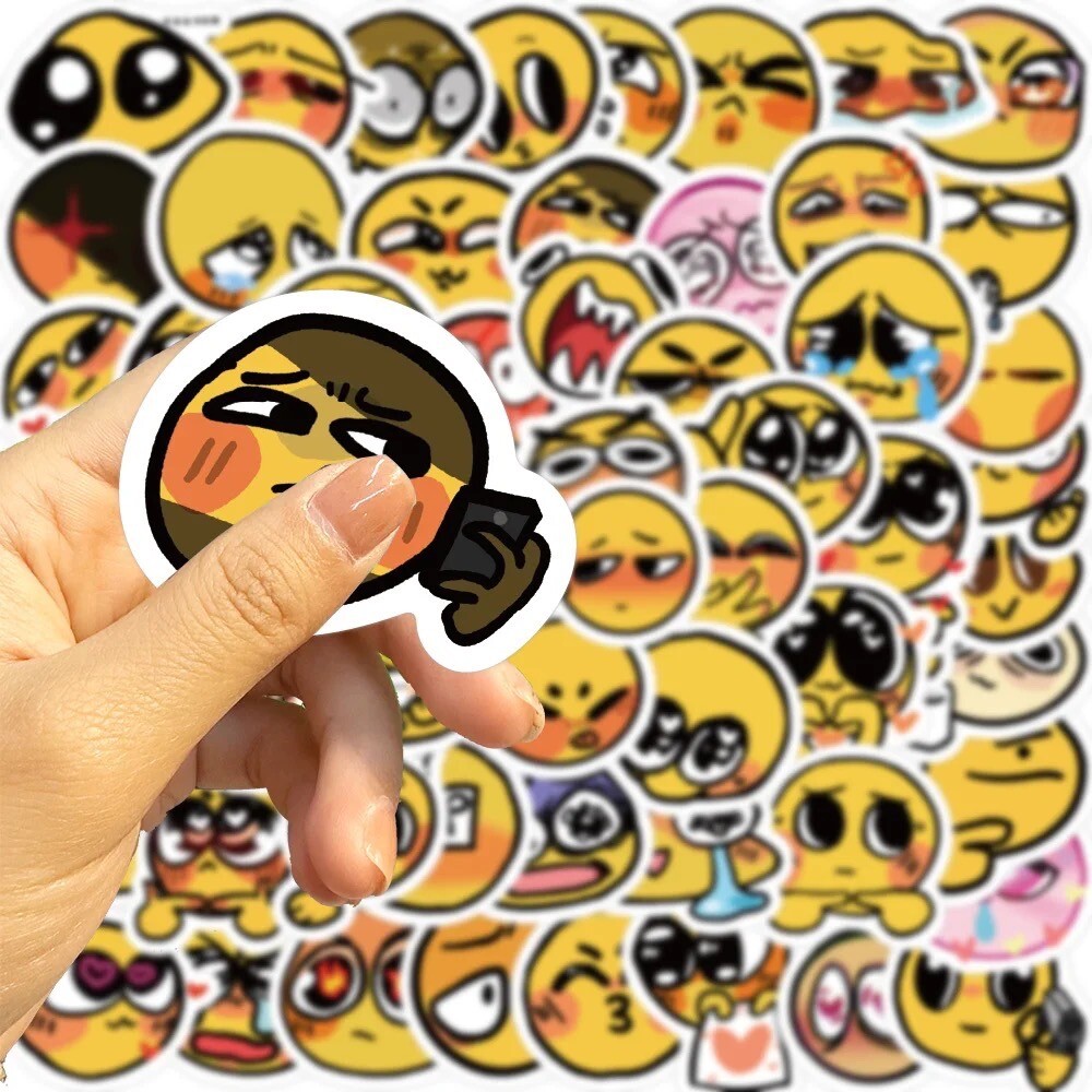 10 Random Smiley Face Yellow Emoji Stickers Decals Hydro Car Yeti Free Shipping!