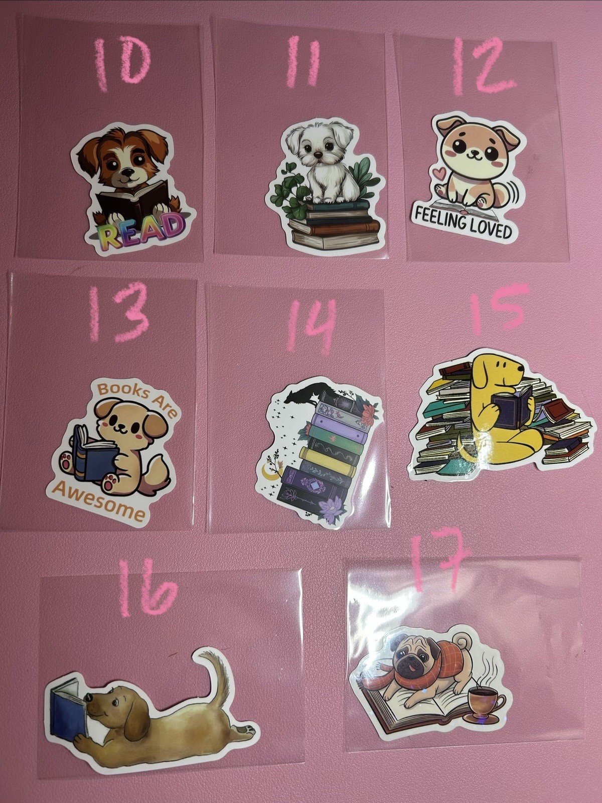 Animals Reading Books Stickers – Book Worms , Dogs , Penguins , Birds , Owls