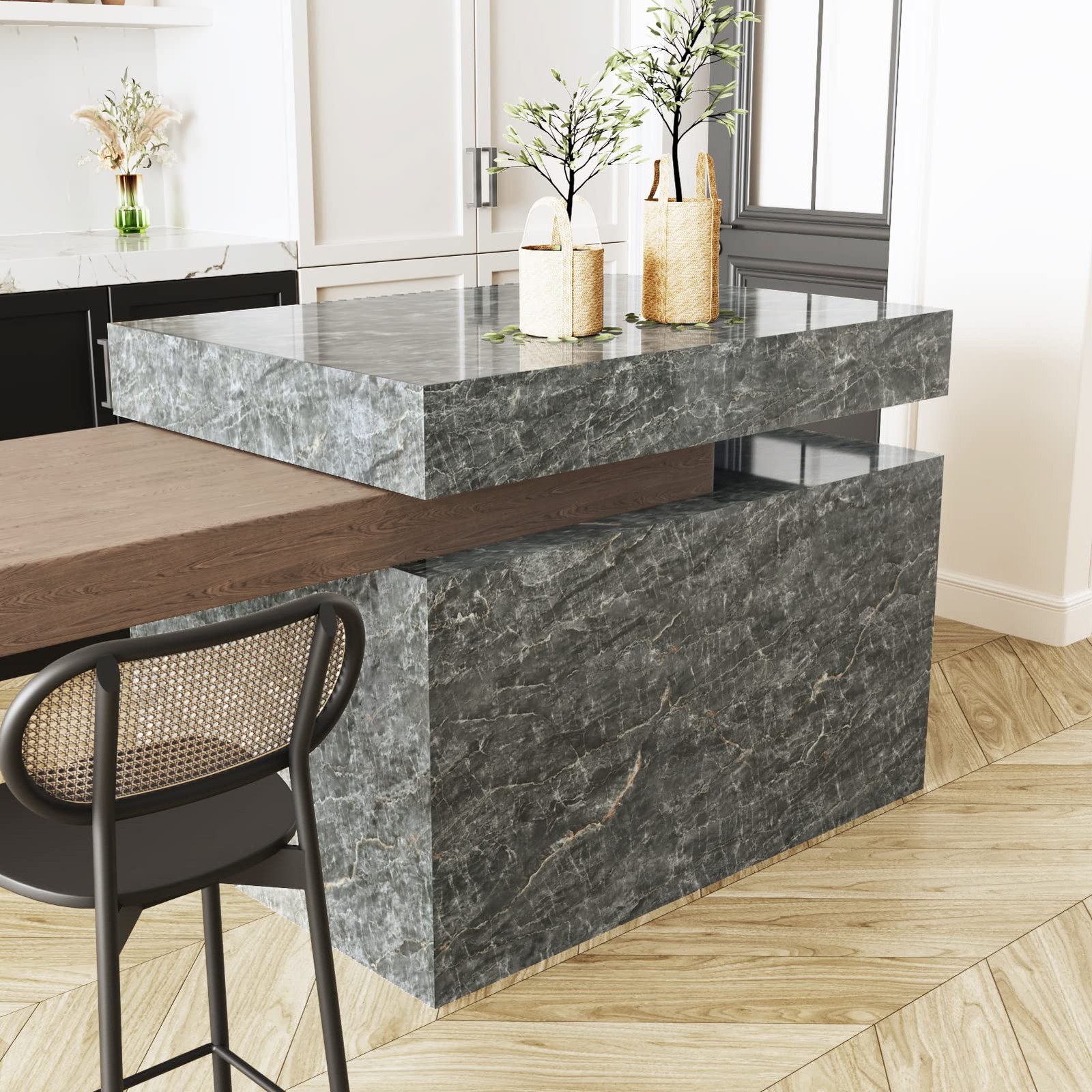 Grey Marble Contact Paper for Countertops Waterproof Marble Peel and Stick Wa…