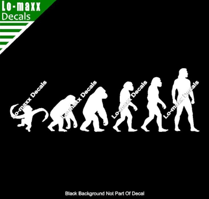 Evolution Of Barrel Of Monkeys Funny Ape To Man Vinyl Decal Sticker Art