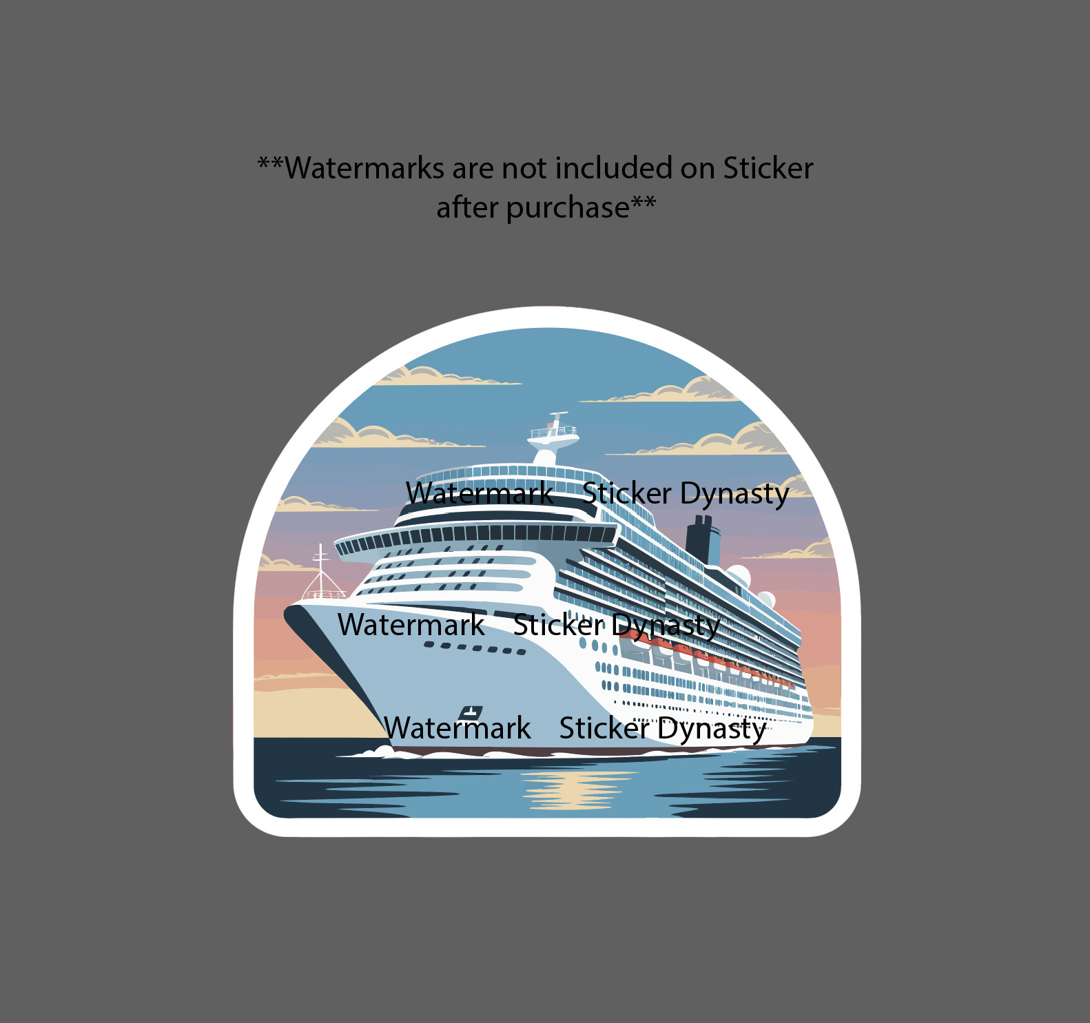 Cruise Ship Sticker Waterproof Decal Ocean Beach Travel Vacation Gift NEW