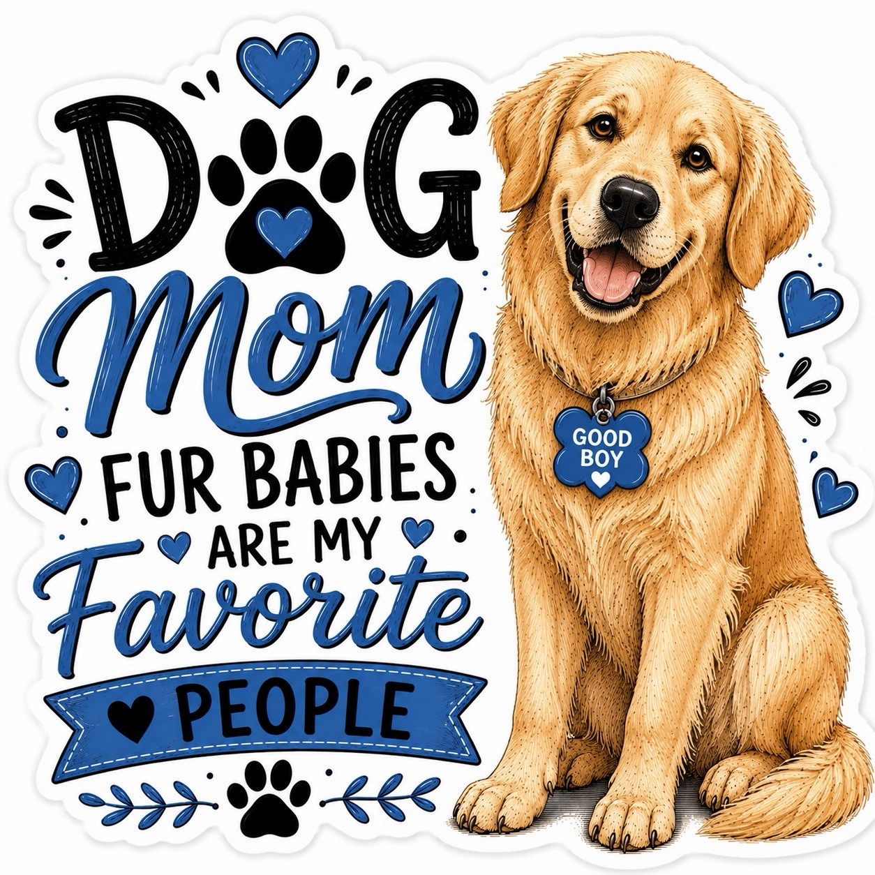 Personalized Dog Mom Sticker 3” Custom Dog Breed Boy Girl Pet Lover Gift