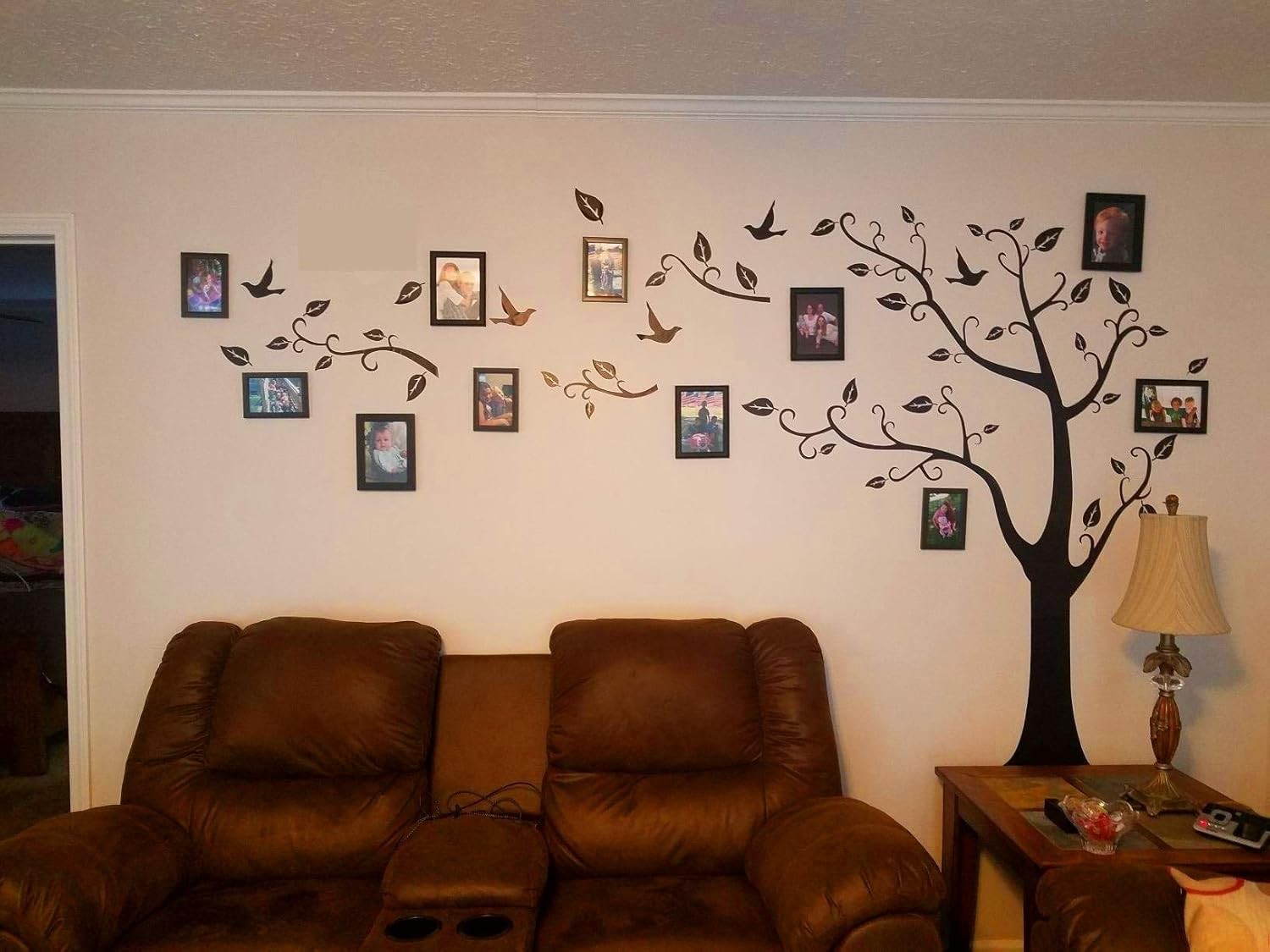 zhiyu&art decor Large Family Tree Wall Decal, DIY Black Photo Frame Wall Decor S