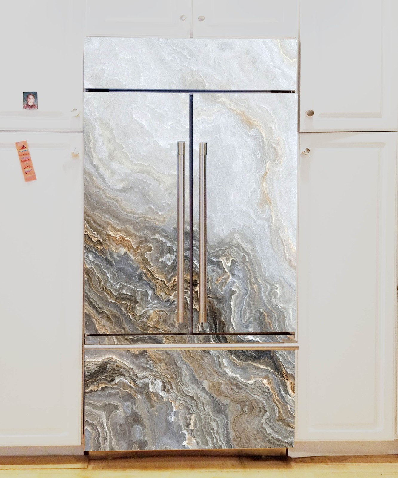 Marble Fridge Wrap Waterproof, Durable Kitchen Vinyl