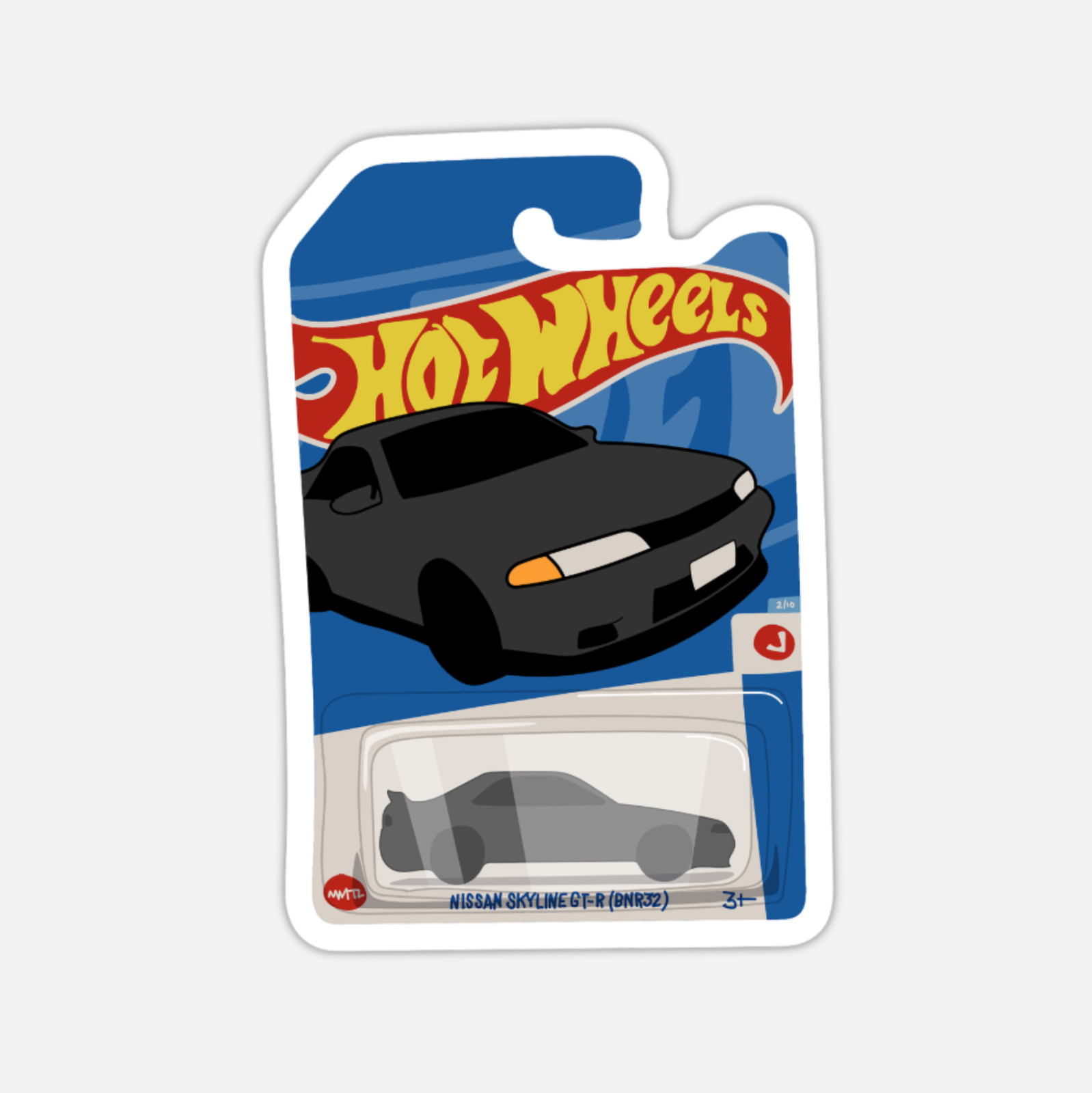 3" Hot Wheels Sticker Skyline R32 Diecast Cars Decal Nissan Matte Finish