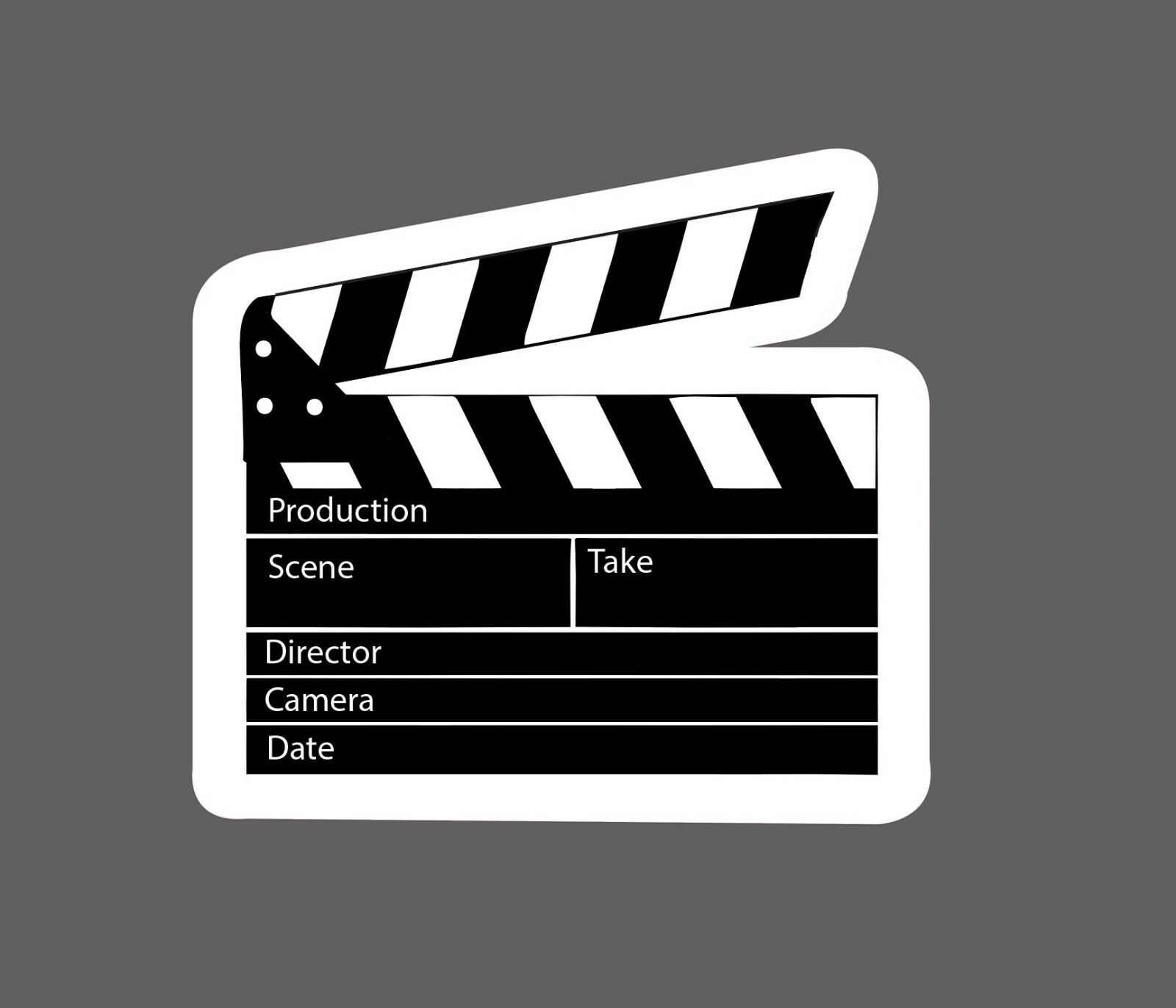 Clapper Board Sticker Film Movie Waterproof – Buy Any 4 For $1.75 Each Storewide