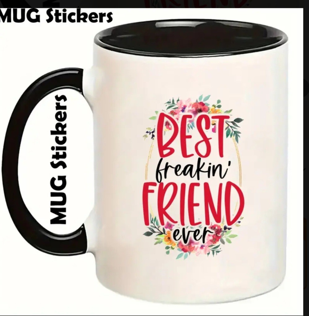UV DTF Best Friend Transfer Sticker Set Included Mug Size 12 Different Transfers