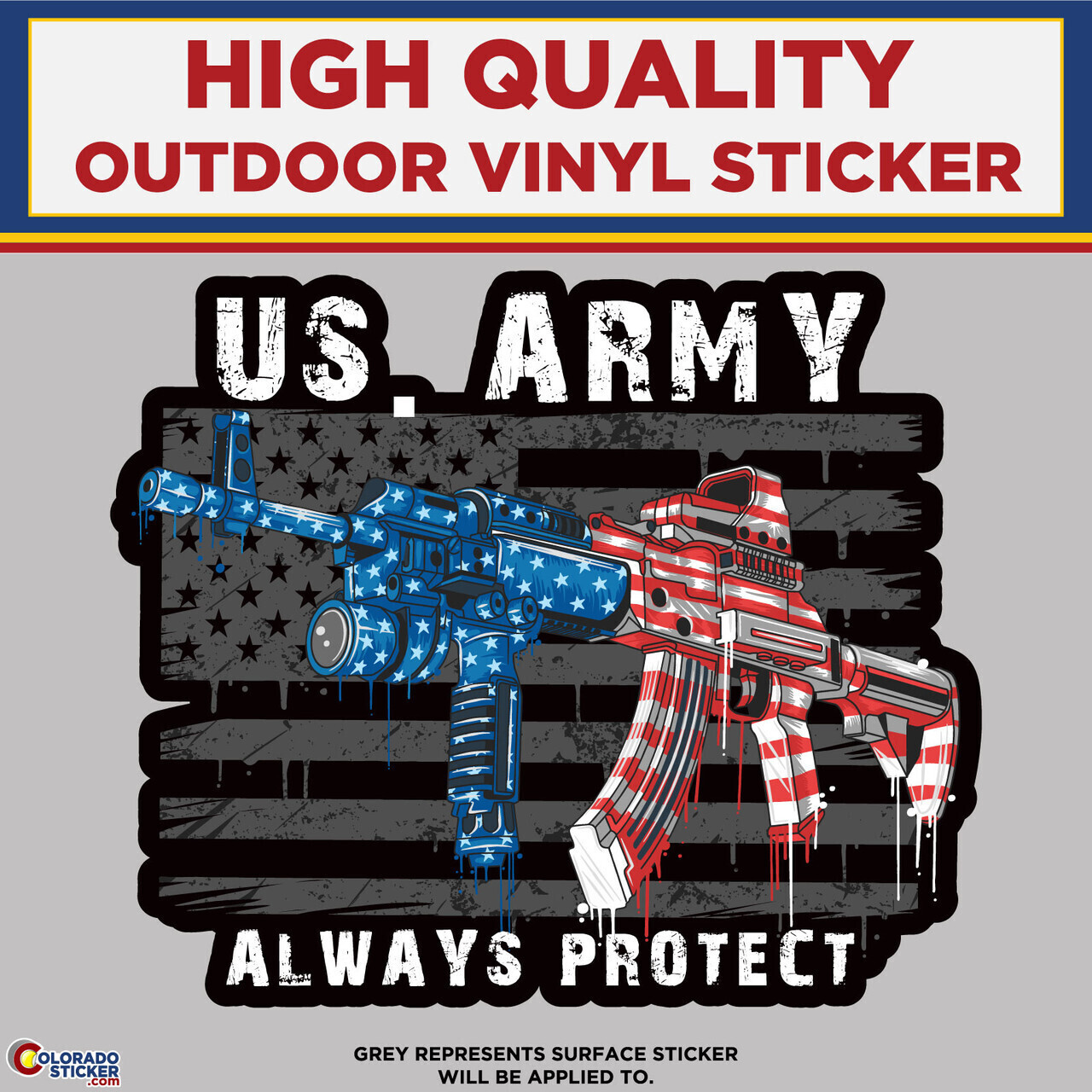 US Army Always Protect, High Quality Vinyl Stickers