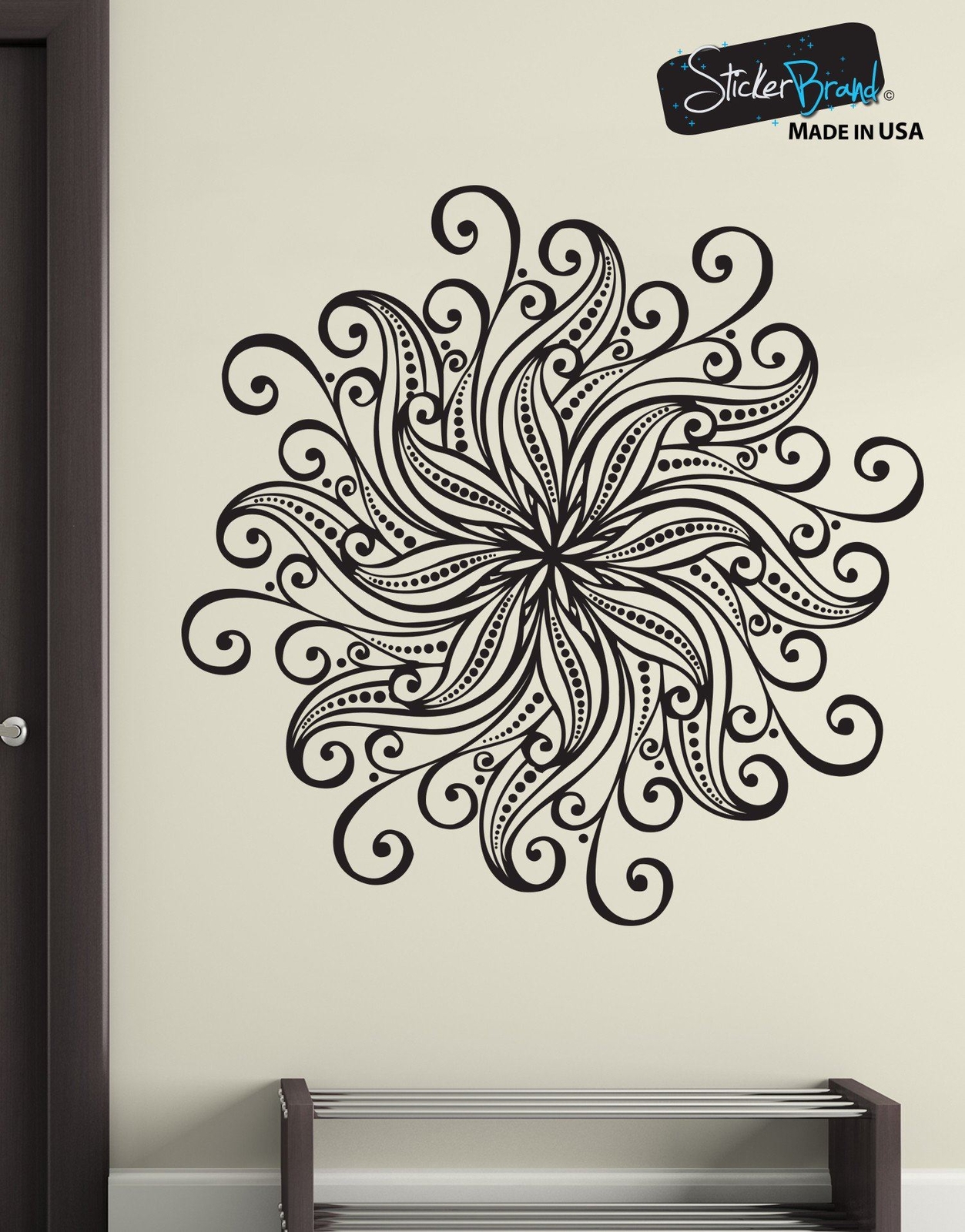 Mandala Wall Decal Headboard Bedroom Boho Decor Yoga Studio Decal. #1567