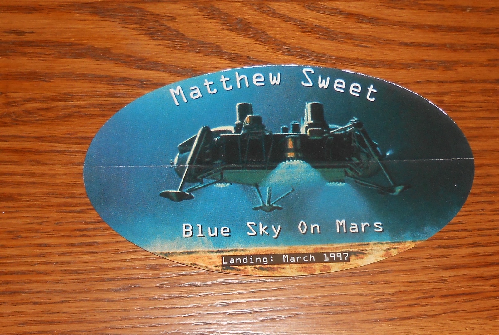 Matthew Sweet Blue Sky on Mars Sticker Decal Oval 1997 Promo 5.5×3