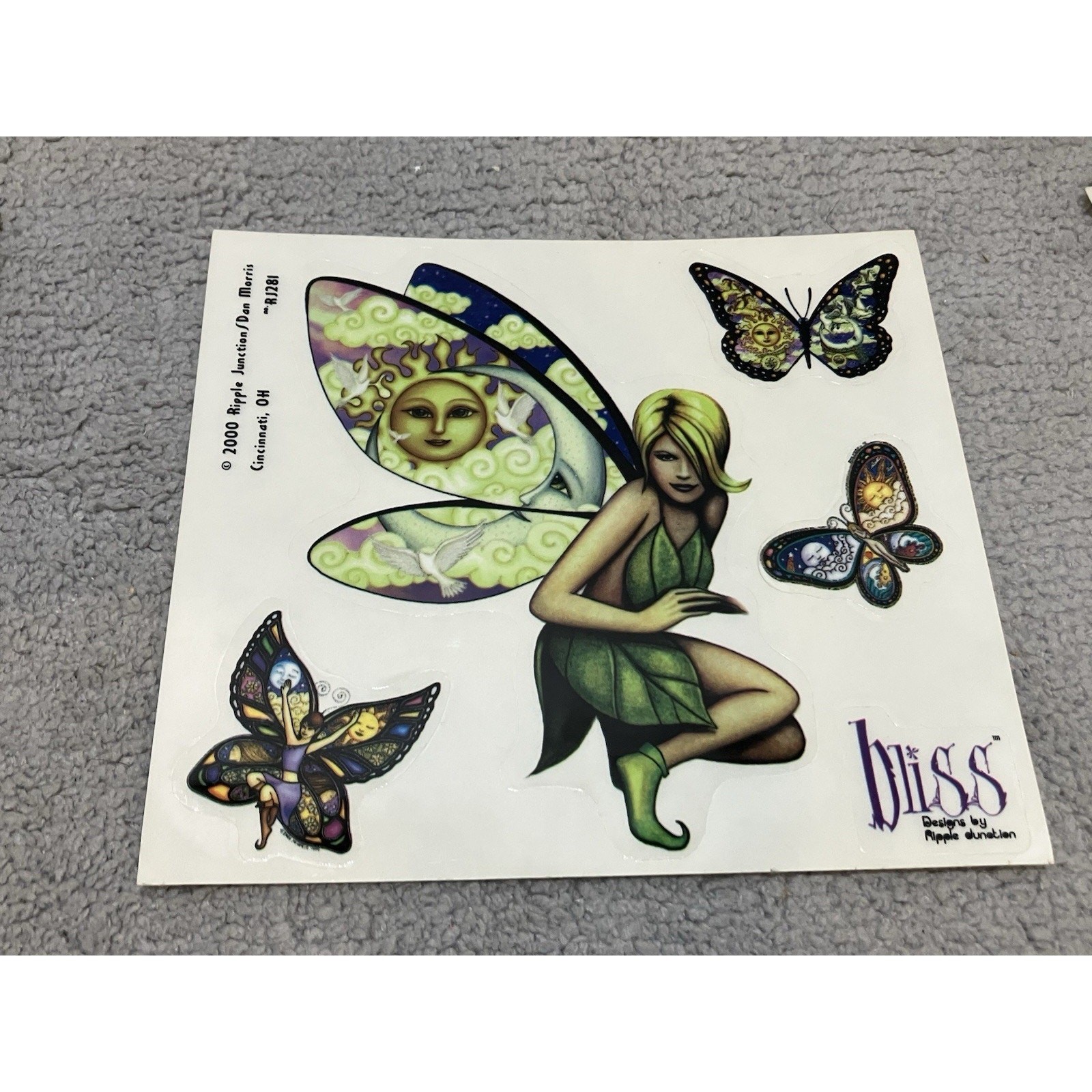 Ripple Junction Bliss Sticker Decal Window Computer Lot of 4 Dan Morris Art 1999