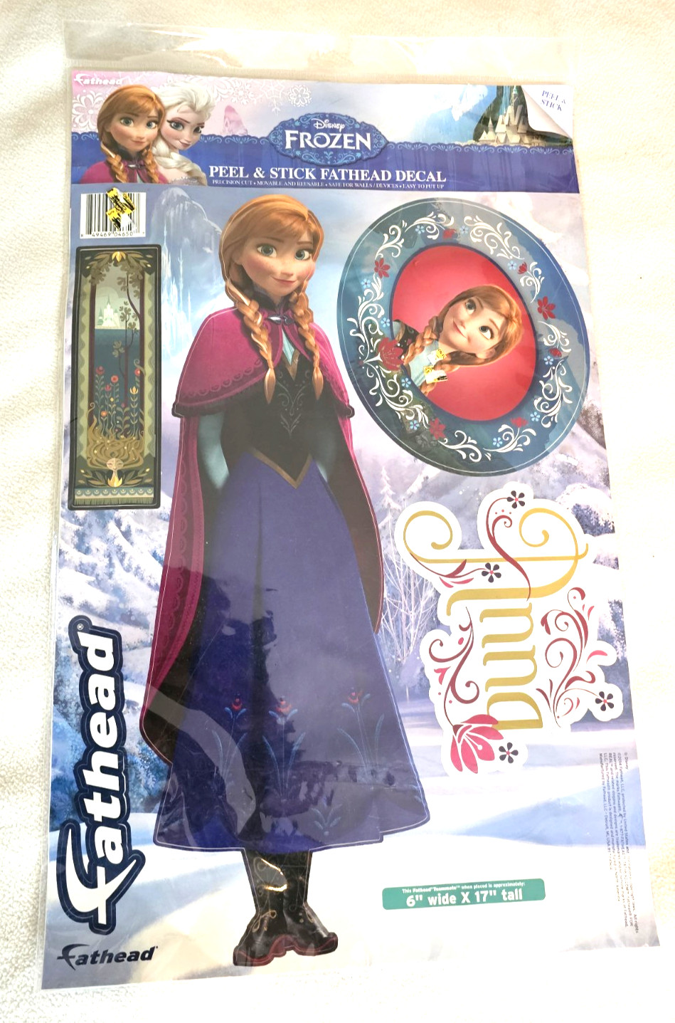 Disney Frozen – Anna 17 inches tall X 6 inches- Peel & Stick FATHEAD Wall Decal