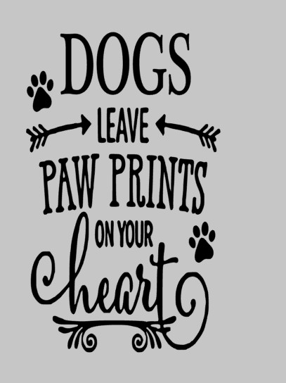 Vinyl Decal Sticker for bottle Dogs leave paw prints on your heart