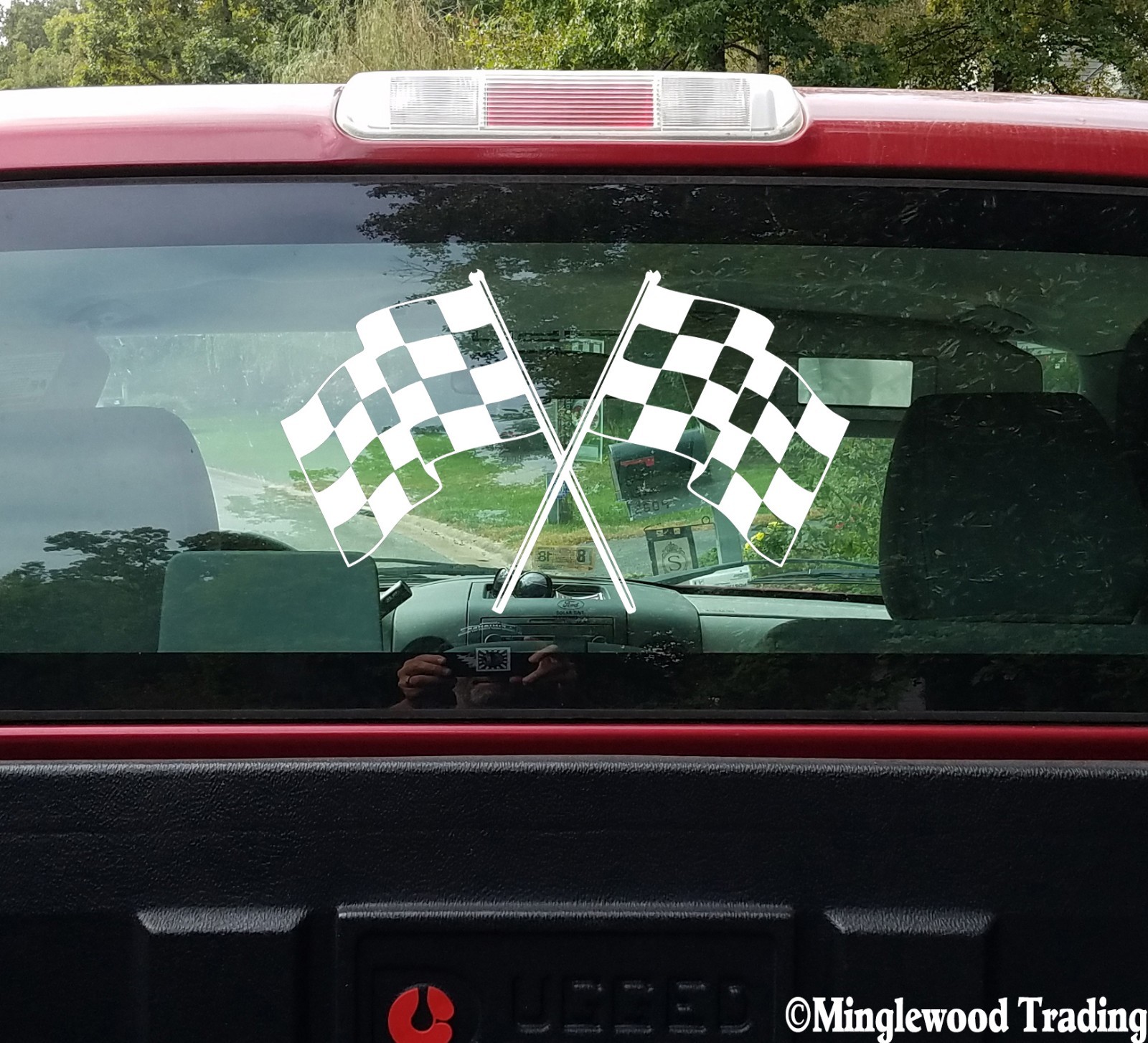 CHECKERED FLAGS Vinyl Sticker – Racing Motocross BMX Team Garage – Die Cut Decal