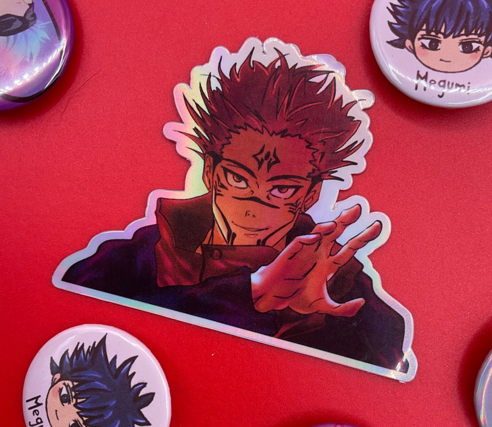 Sukuna Jujutsu Kaisen Holographic Waterproof Sticker 3 x 2