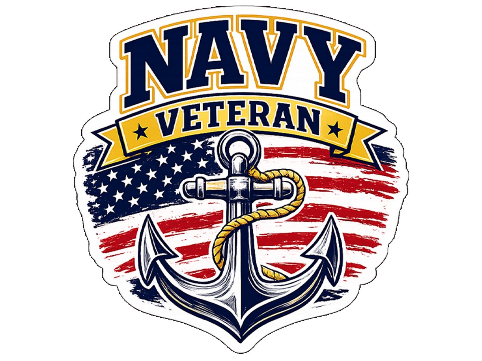 Navy Veteran Anchor Decal Sticker Set of 2 Weather Res. Car Laptop Window