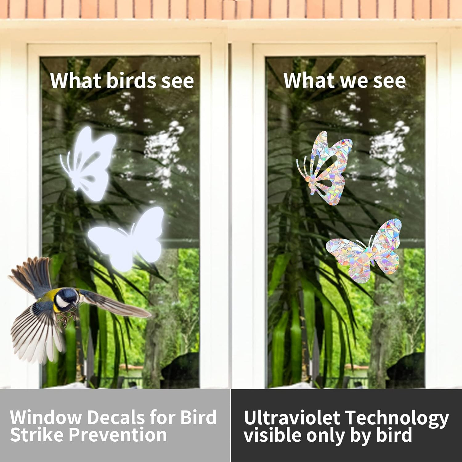36 Pieces Window Decals for Bird Strikes, Window Clings Prevent Birds from Hitti