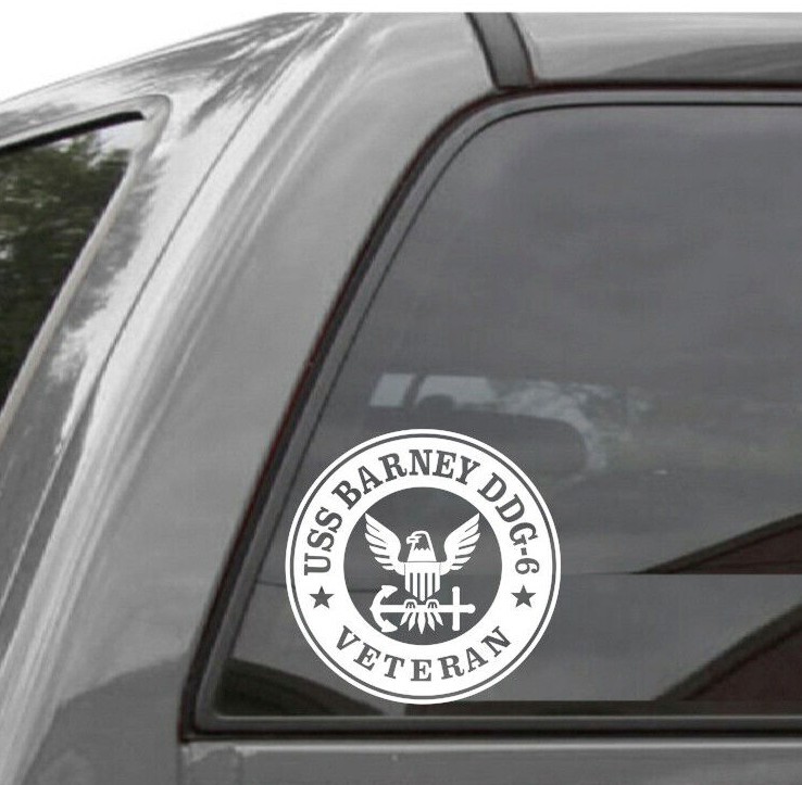 USS BARNEY DDG-6 VETERAN Vinyl Window Decal Sticker US NAVY
