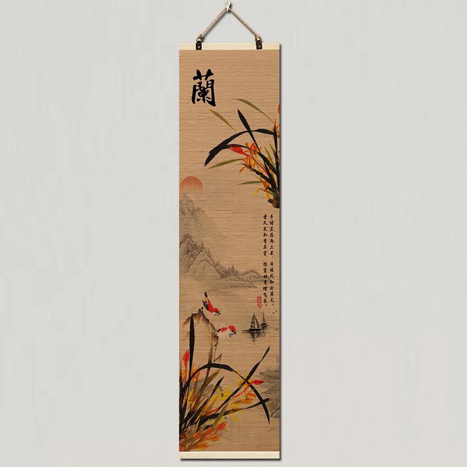 Chinese Traditional Bamboo Scroll Wall Art Orient Home Decor & Cultural Gift