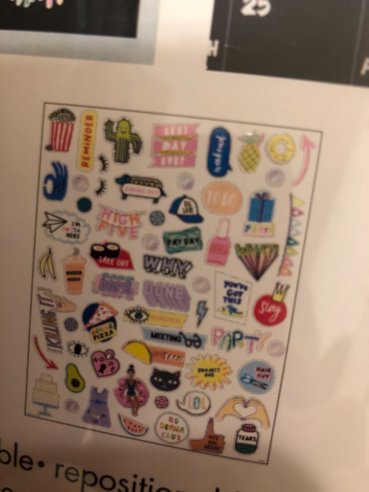 Wallies Big Wall Sticker Wall Planner or Good Vibes Hand Signs