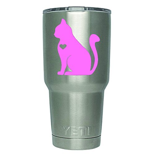 DD423LP 2-Pack Cat Heart Decal Sticker (Decal ONLY Cup NOT Included) | 3 Inches